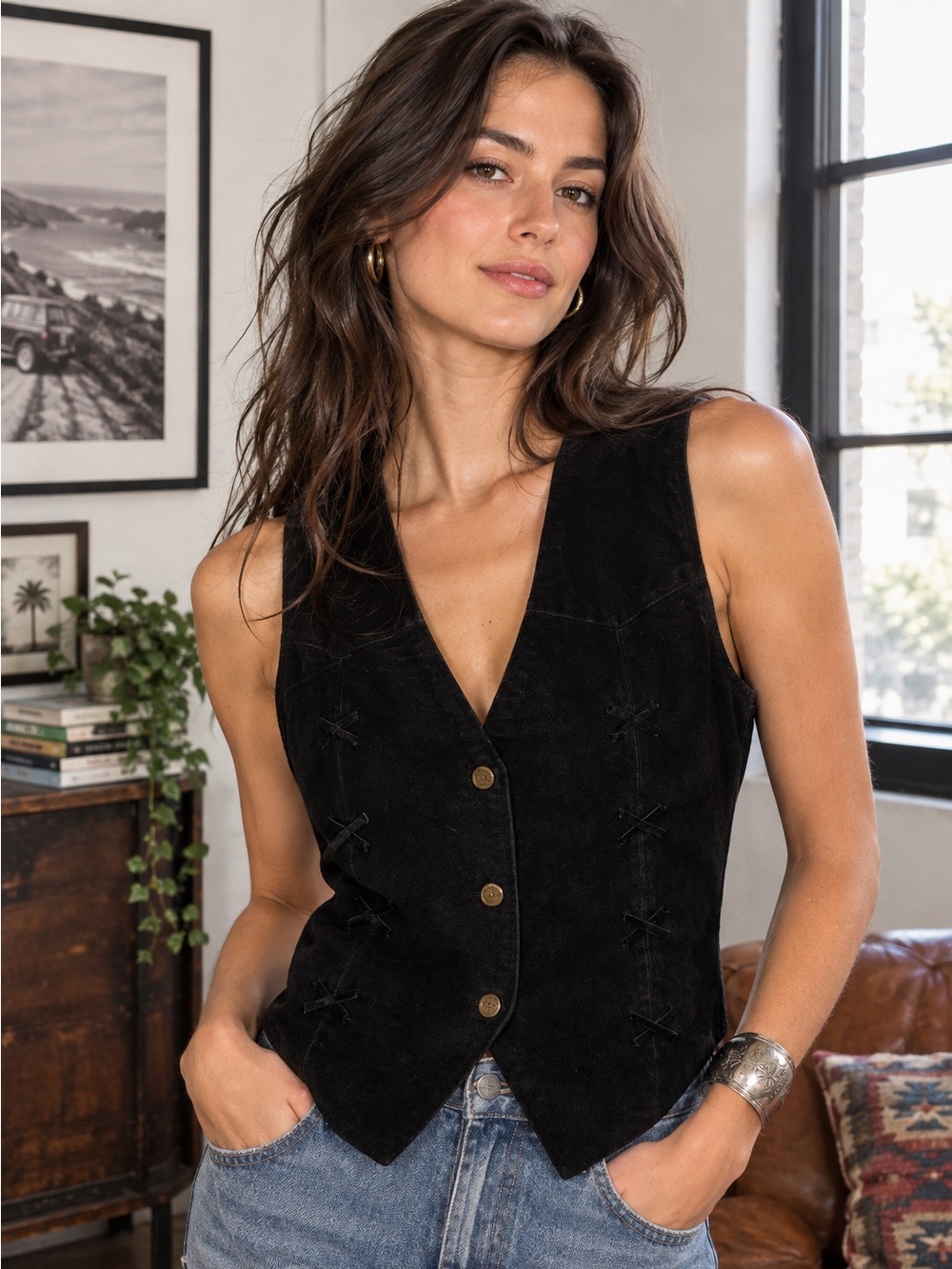 Suede Biker Vest